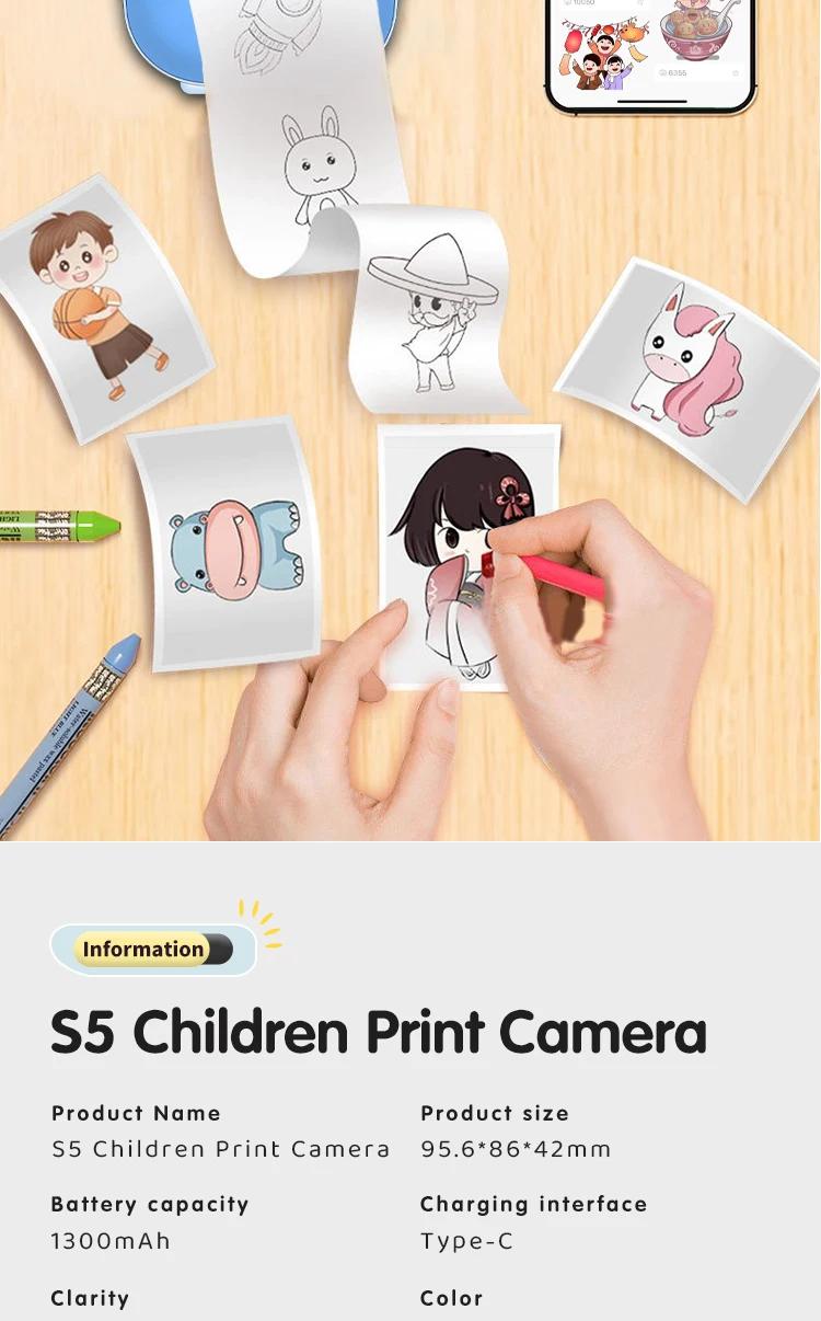 Children Digital Camera Instant Print for Kids Thermal Print Camera Instant Photo Printing Camera Video Toys+32G Memory Card | Fugo Best