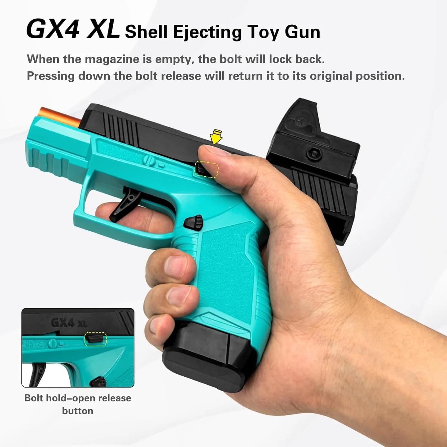 Mini Gx4 Toy Gun Macara Education Gun Model Continuous Shell Throwing Soft Bullet Launcher BlowBack Airsoft Small Pistol | Fugo Best