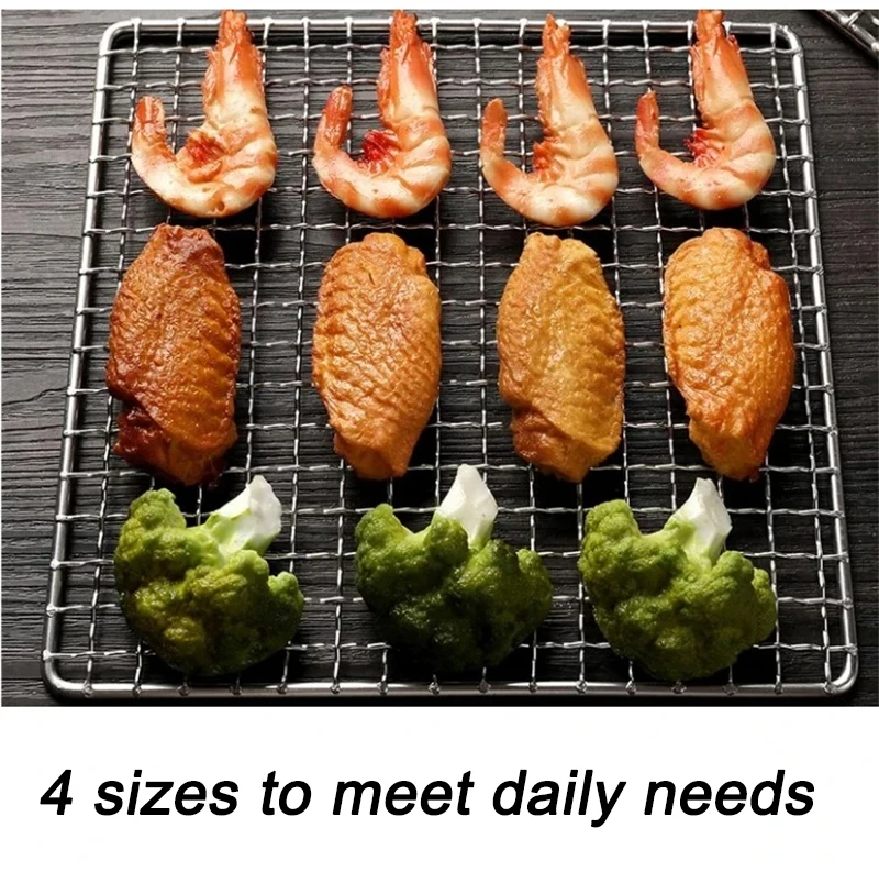 304 Stainless Steel BBQ Mesh Non Stick Grilling Basket Grill Mesh Mat Meat Vegetable Steak Picnic Party Barbecue Tool | Fugo Best