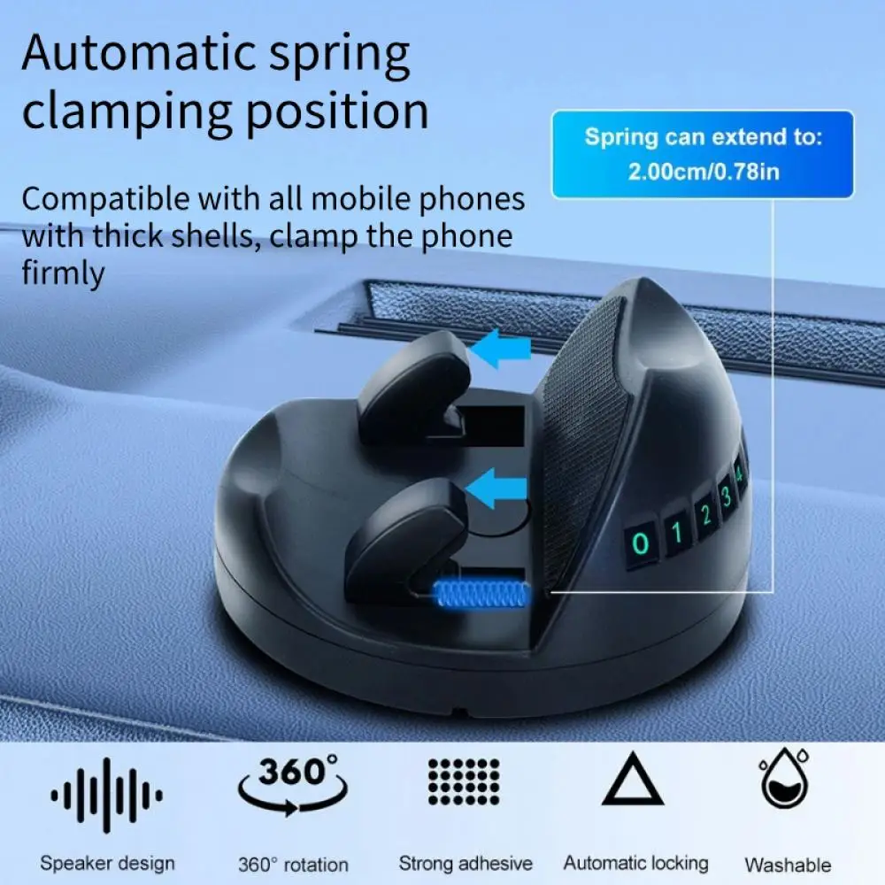 Dashboard Car Phone Holder 360-Degree Rotation Head-Up Phone Mount Stable Universal Auto Phone Stand with luminous Number Plate | Fugo Best