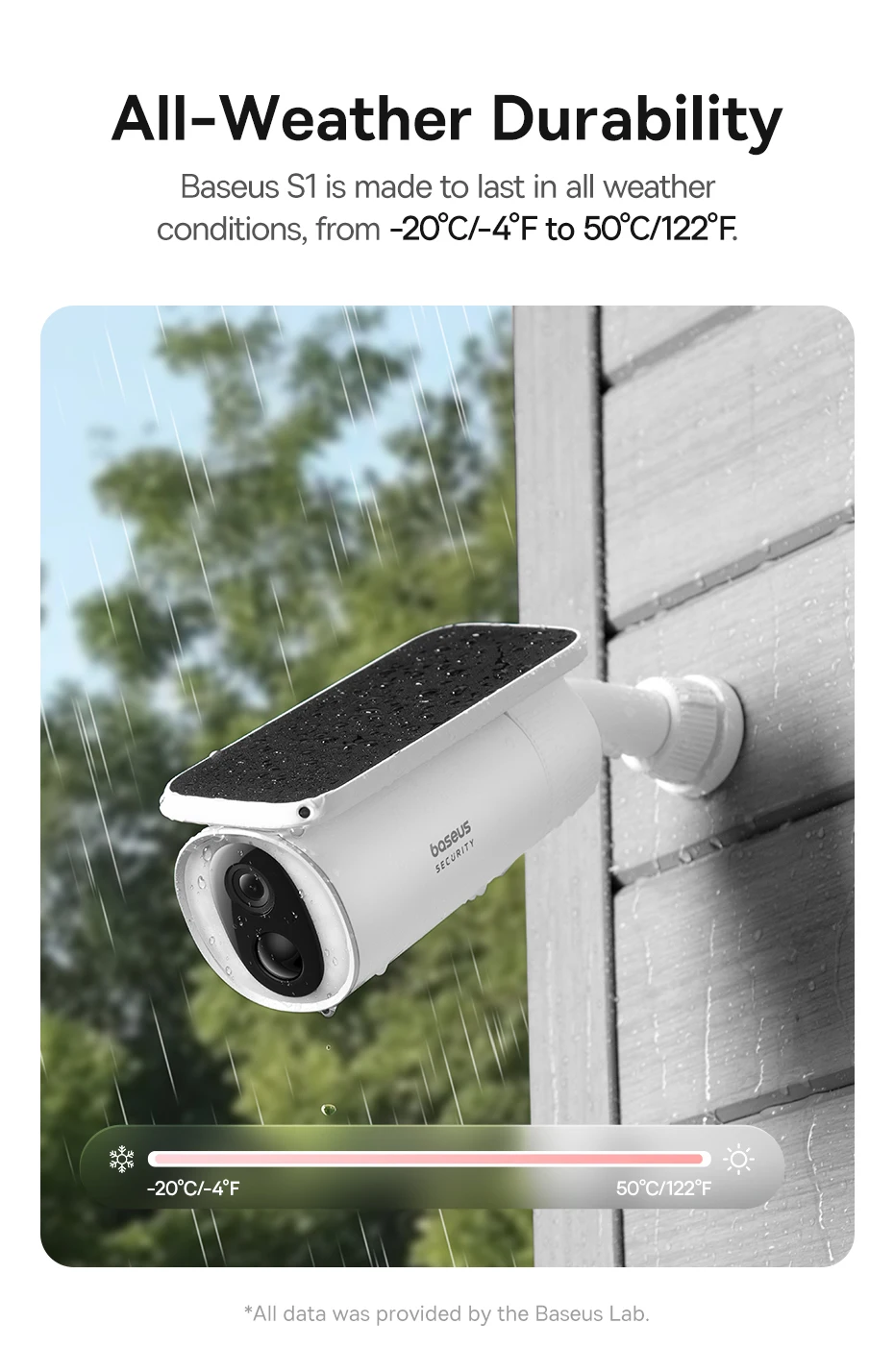 Baseus Security S1 Outdoor Camera Solar Wireless Wifi Solocam Forever Power with Sunlight-Tracking System 2K Clarity 145簞 FOV | Fugo Best