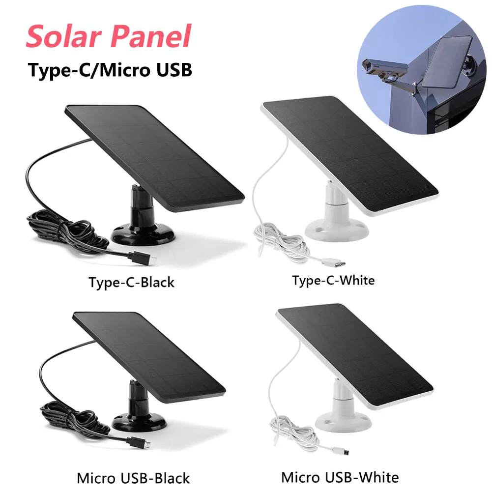 Solar Panel Micro USB Type C Outdoor DC Waterproof Solar Cells Charger Solar Panels for Security Camera Small Home Light System | Fugo Best