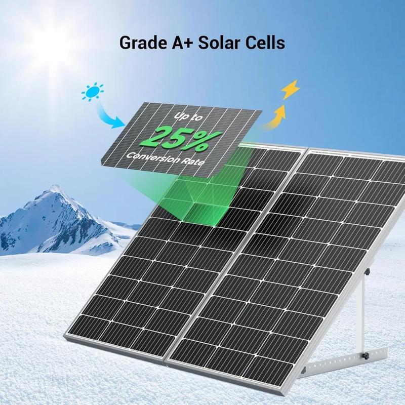 Solar Panel 4pcs 100 Watt 12V Monocrystalline Solar Panel with Solar Connectors, High Efficiency Module PV Power for Battery | Fugo Best