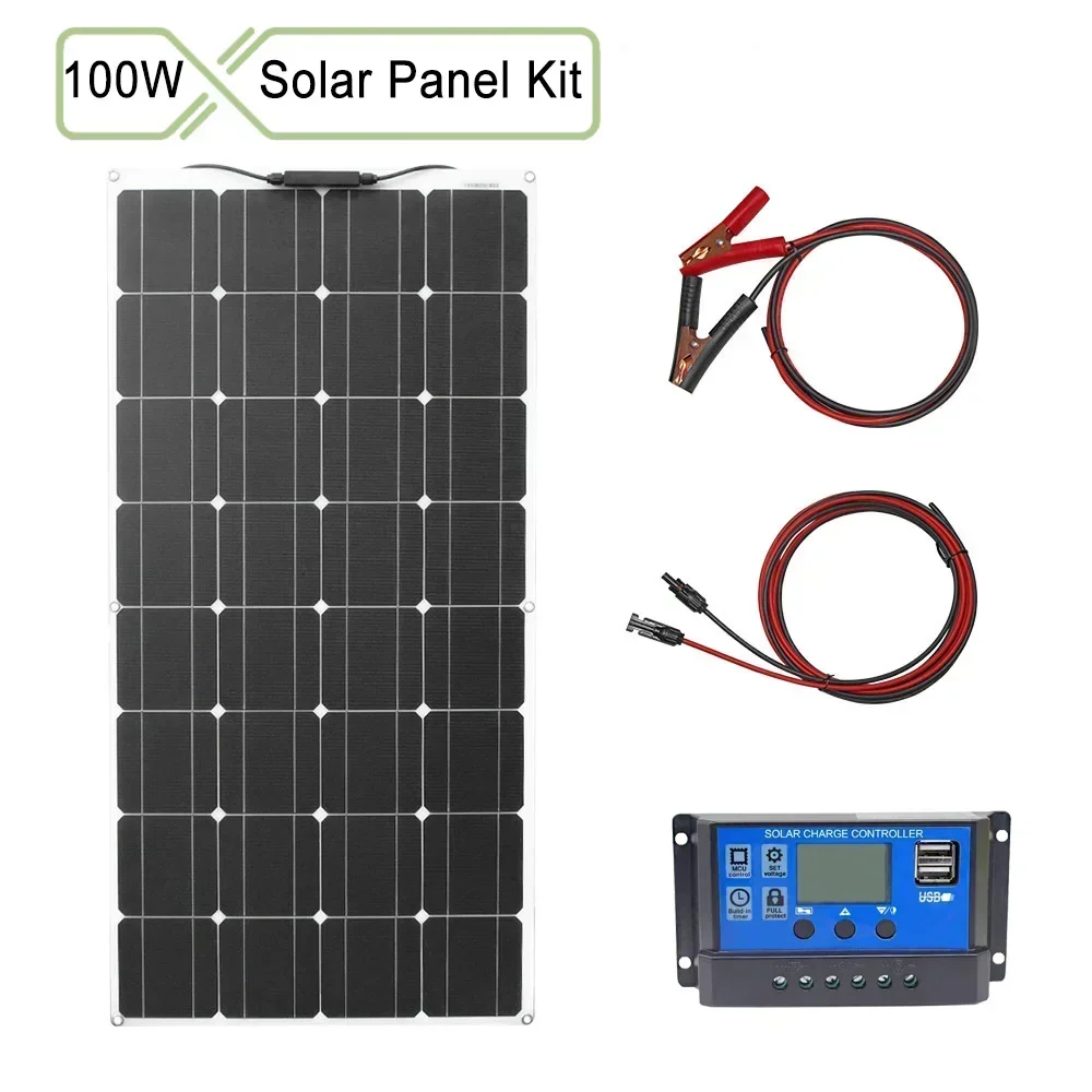 300w 12v Flexible Solar Panel Kit 100w 200w 300w Solar Panels with Solar Controller for Boat Car RV and Battery Charger | Fugo Best