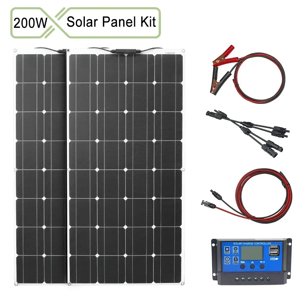 300w 12v Flexible Solar Panel Kit 100w 200w 300w Solar Panels with Solar Controller for Boat Car RV and Battery Charger | Fugo Best
