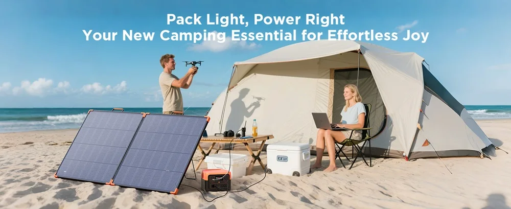 ZOUPW 180W Portable Solar Panel N-Type 16BB 25% Efficiency IP68 Waterproof 17V Output with 2 Reinforced Kickstands | Fugo Best