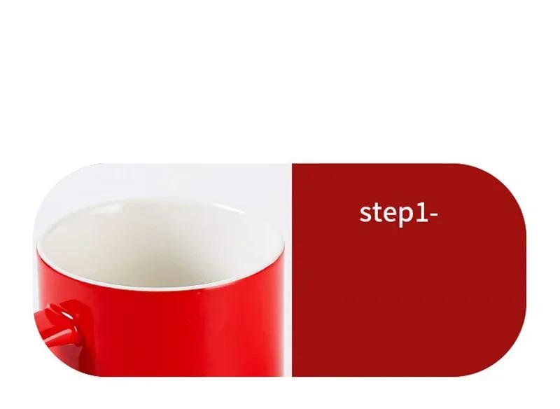 Christmas Mug With Lid and Spoon Santa Claus Ceramic Coffee Cup Elk Snowman Couple water cup Breakfast Dessert Milk Mug Xmas Gif | Fugo Best