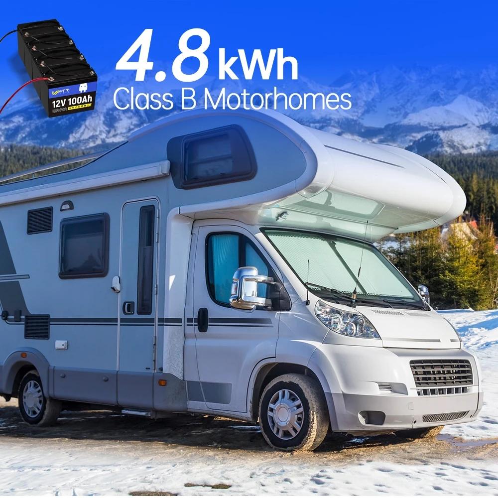  Wattcycle LiFePO4 Battery 12V 100Ah Group 24 Built-in 100A BMS Rechargeable Lithium Iron Phosphate Battery Packs For RV, etc | Fugo Best