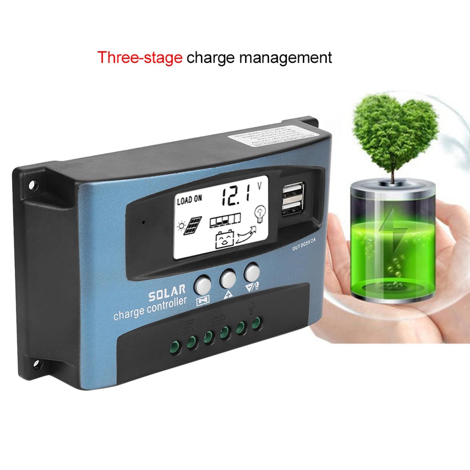  MPPT 40/50/60/100A Solar Charge Controller Dual USB LCD Display 12V 24V | Fugo Best