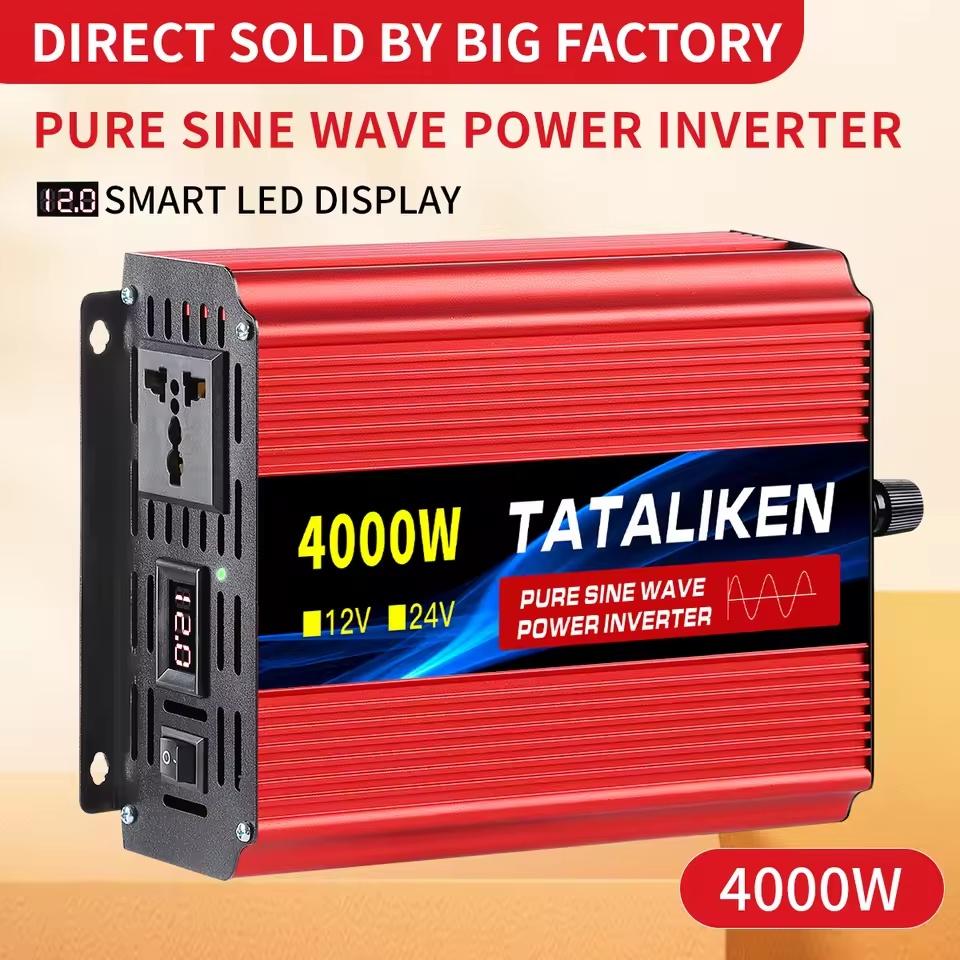 Pure Sine Wave Inverter 1000W-4000W DC 12V to AC 220V 50hz Power Inverter Charger Adapter Universal Socket | Fugo Best