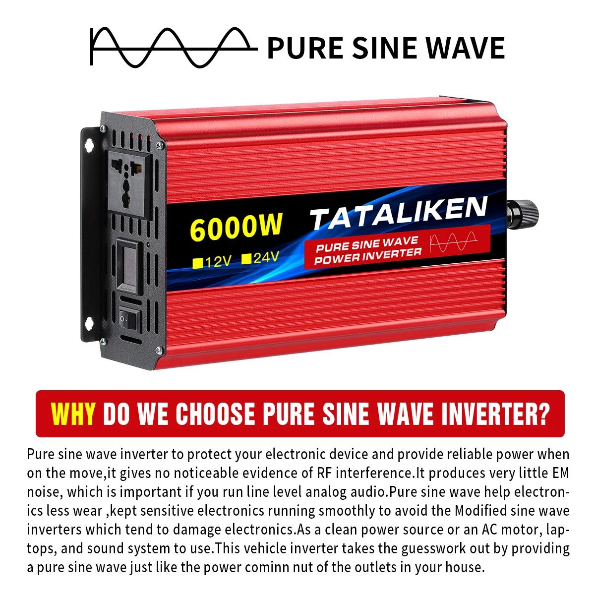 Pure Sine Wave Inverter 1000W-4000W DC 12V to AC 220V 50hz Power Inverter Charger Adapter Universal Socket | Fugo Best