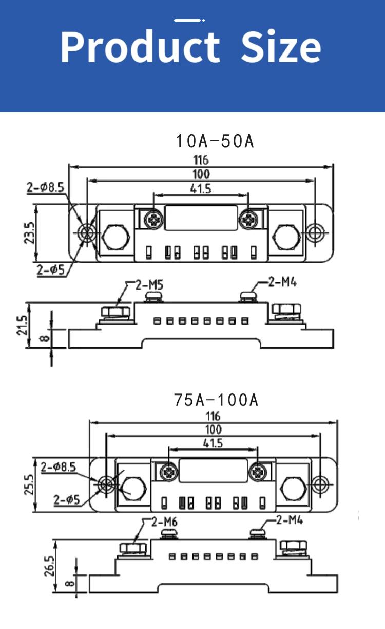 CG FL-2C 10A20A15A30A40A50A60A75A100A 75mV Digital Voltage Meter DC Analog Ammeter Current Shunt Resistor Manufacturer With Base | Fugo Best
