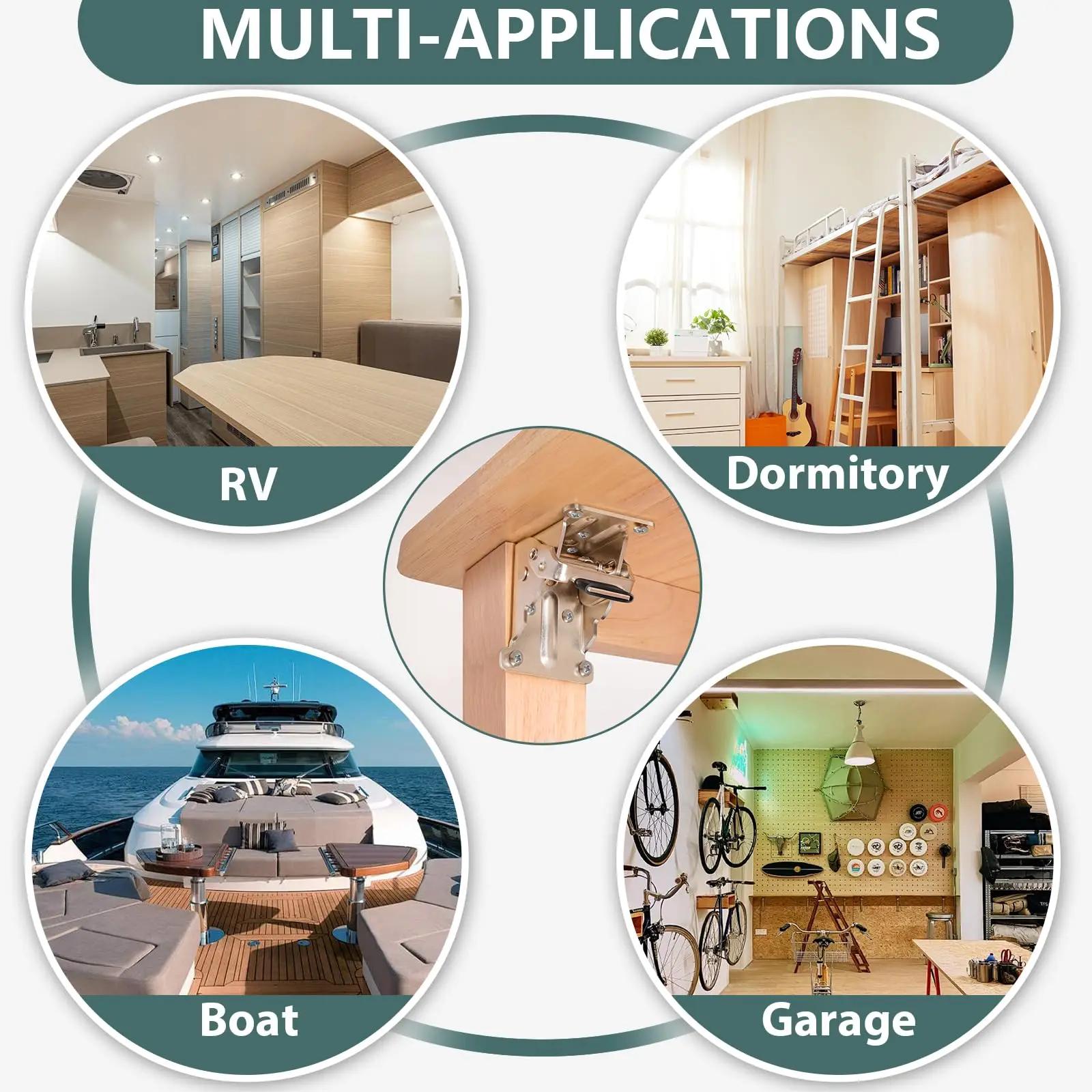 Folding Leg Hinge Bracket, 0-90-180 Degree Foldable Support Bracket Self-Locking Hinge with Screws | Fugo Best