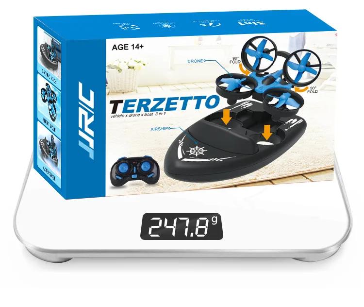 Upgraded JJRC H36F Mini Drone Helicopter 2.4G 4CH 6-Axis Gyro Speed 3D Flip Headless Mode RTF Boat Car Water Ground Air 3-mode | Fugo Best