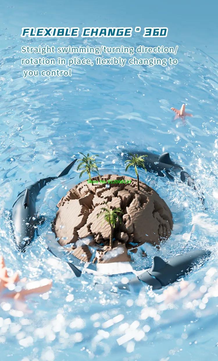 Simulated Waterproof HD Camera WIFI FPV RC Shark Boat 2.4G LED Lighting Swing Off Water Sensing Remote Control Boat Shark Animal | Fugo Best