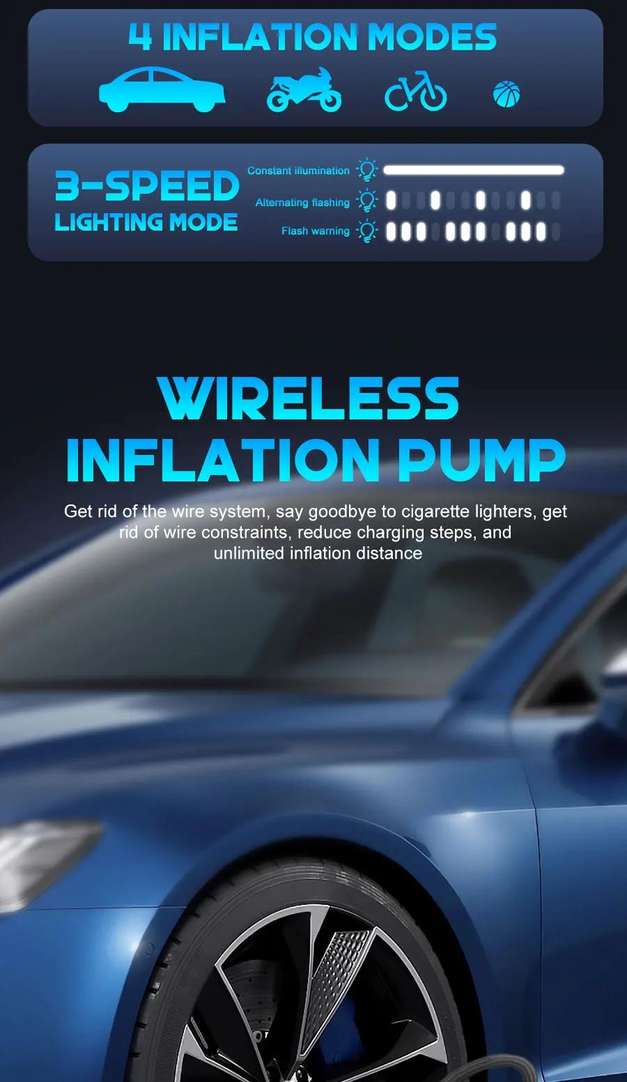 Digital Display Portable Tire Inzzator, USB Rechargeable Air Compressor for Car Bike Motorcycle Tires, Balls, Inflatable Toys | Fugo Best