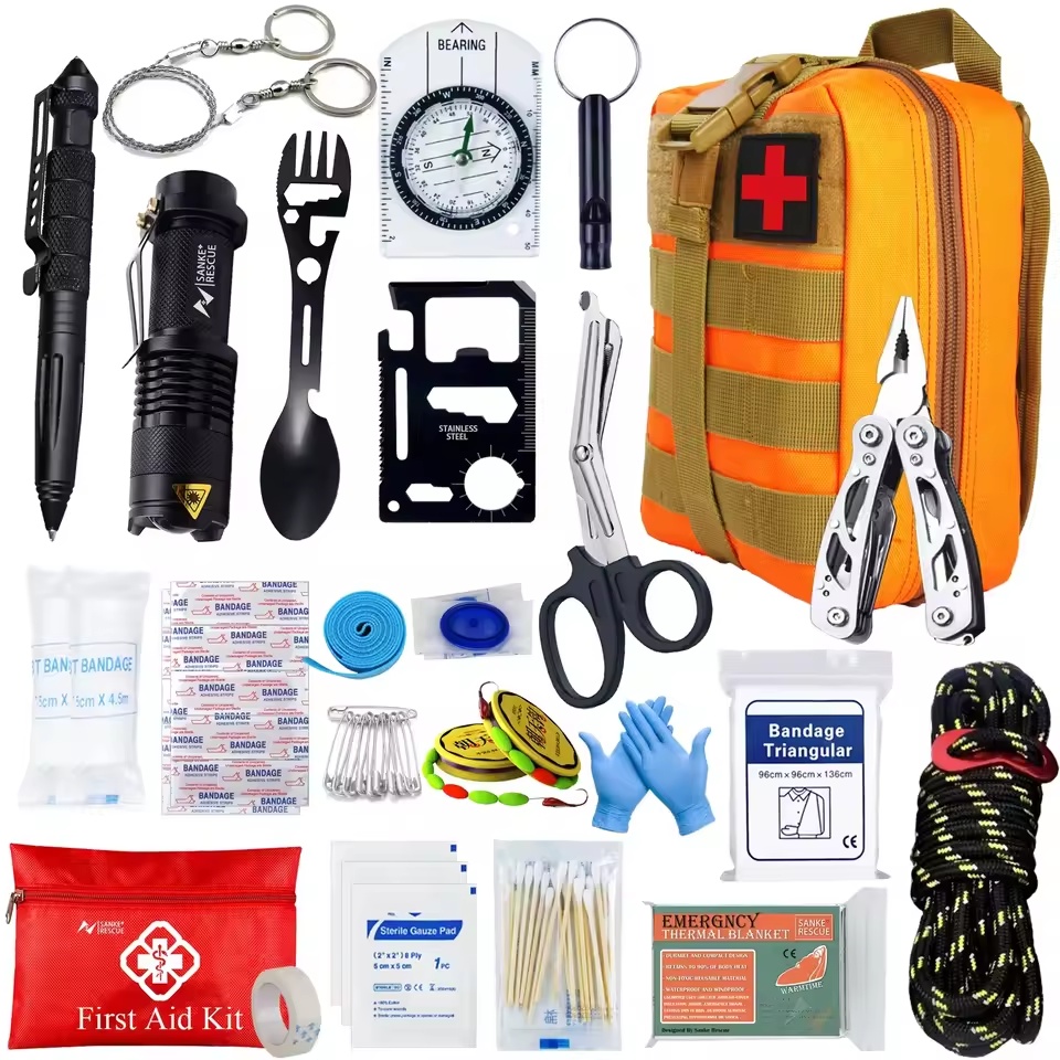 Survival First Aid Kit Survival Full Set Molle Outdoor Gear Emergency Kits Trauma Bag Camping Hiking IFAK Adventures Bag | Fugo Best