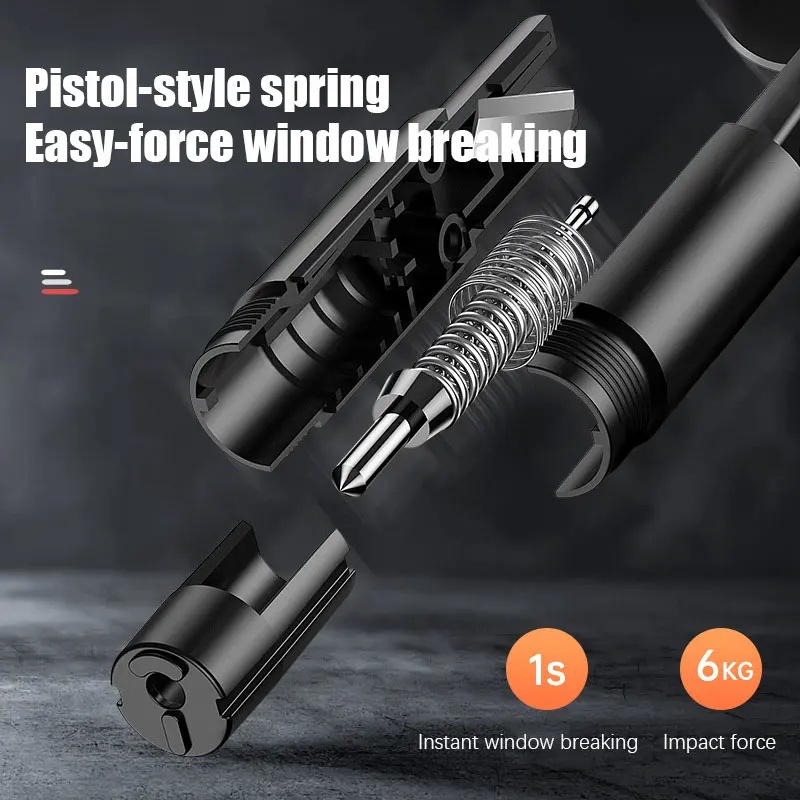 Portable Car Safety Hammer Emergency Window Glass Breaker Seat Belt Cutter High Hardness Tungsten Steel Rescue Tool Accessories | Fugo Best
