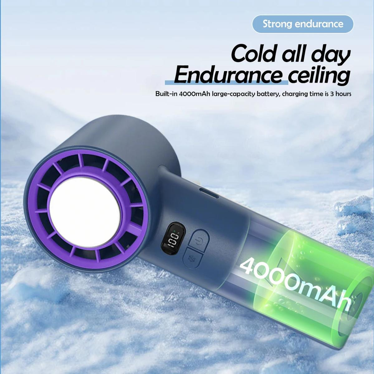  New Handheld Portable Cooling Fan 120 Speeds Adjustable Refrigeration Quite Mini Turbo Fan Type-C High Speed Cold Compress Fan | Fugo Best