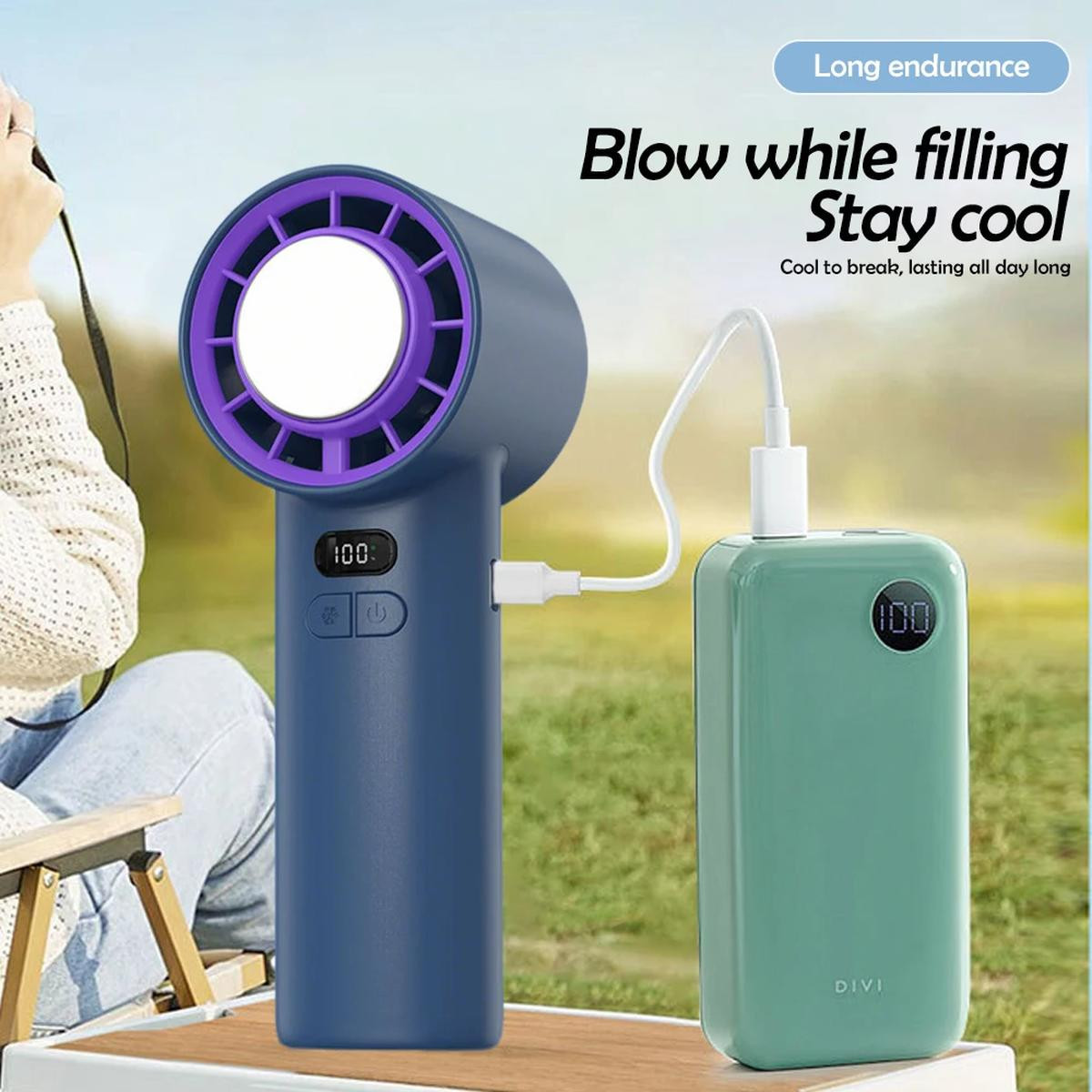  New Handheld Portable Cooling Fan 120 Speeds Adjustable Refrigeration Quite Mini Turbo Fan Type-C High Speed Cold Compress Fan | Fugo Best