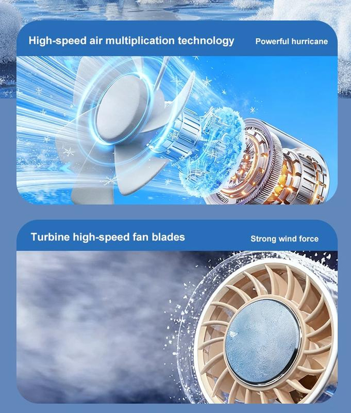  New Handheld Portable Cooling Fan 120 Speeds Adjustable Refrigeration Quite Mini Turbo Fan Type-C High Speed Cold Compress Fan | Fugo Best