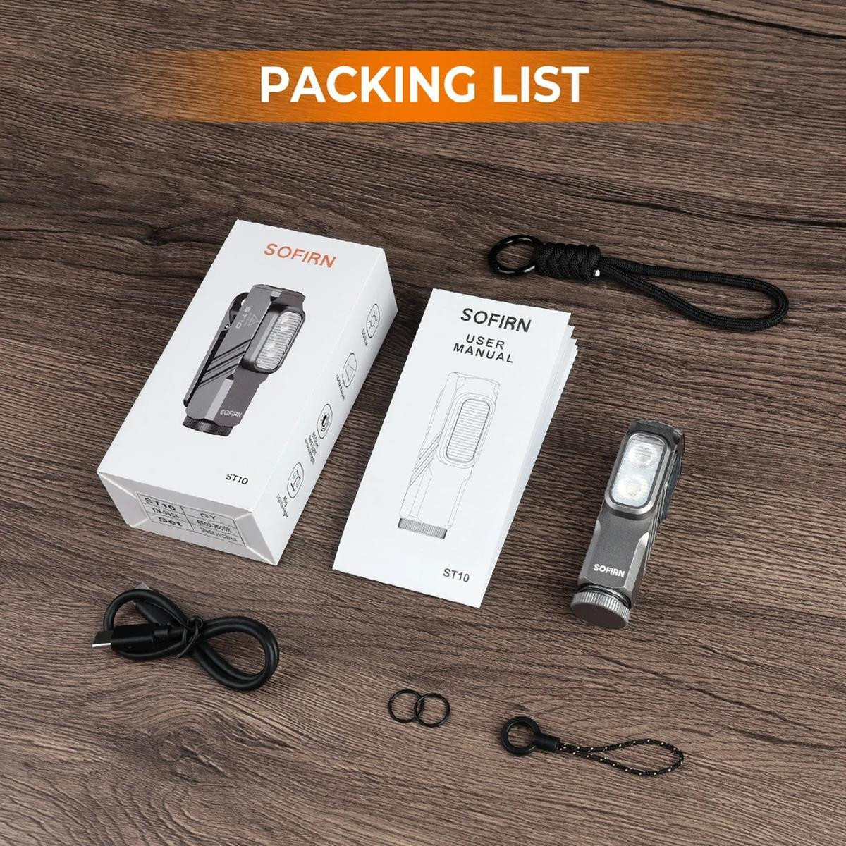  SOFIRN ST10 1000lm Mini Clamp Flashlight 144m 7000K LED Light 14500 USB C Rechargeable White&Red Lamp IPX6 with Magnetic Tailcap | Fugo Best