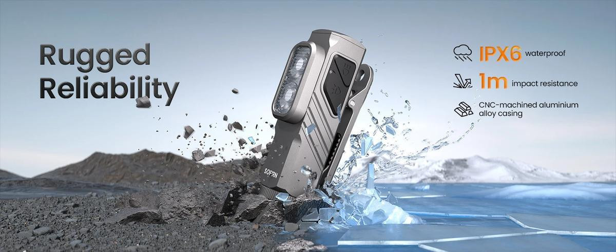  SOFIRN ST10 1000lm Mini Clamp Flashlight 144m 7000K LED Light 14500 USB C Rechargeable White&Red Lamp IPX6 with Magnetic Tailcap | Fugo Best