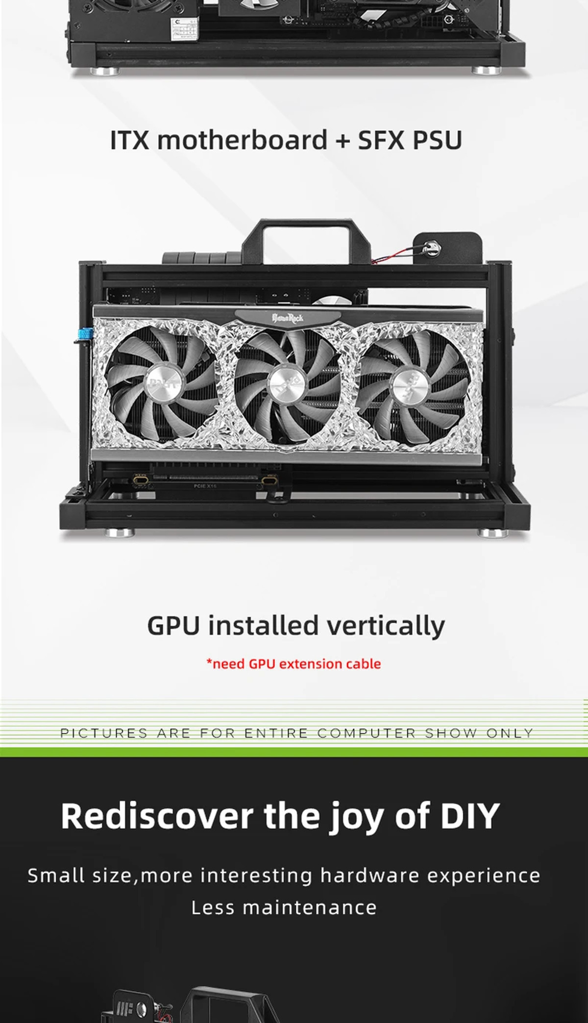  METALFISH ITX A4 Aluminum Open Frame Case, Vertical GPU, 240mm Cooler, Mini-ITX Compatible, DIY Gaming PC | Fugo Best