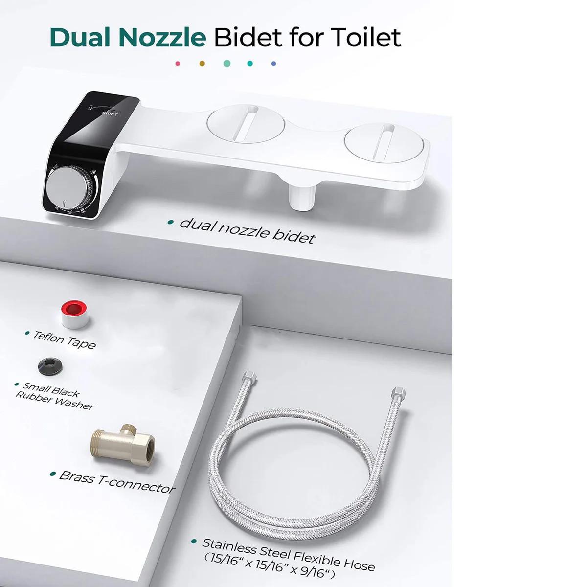 1Set Non-Electric Feminine Wash Bidet Hot & Cold Water Personal Hygiene Cleaner Easy To Install Toilet Seat Attachment Body Anal | Fugo Best