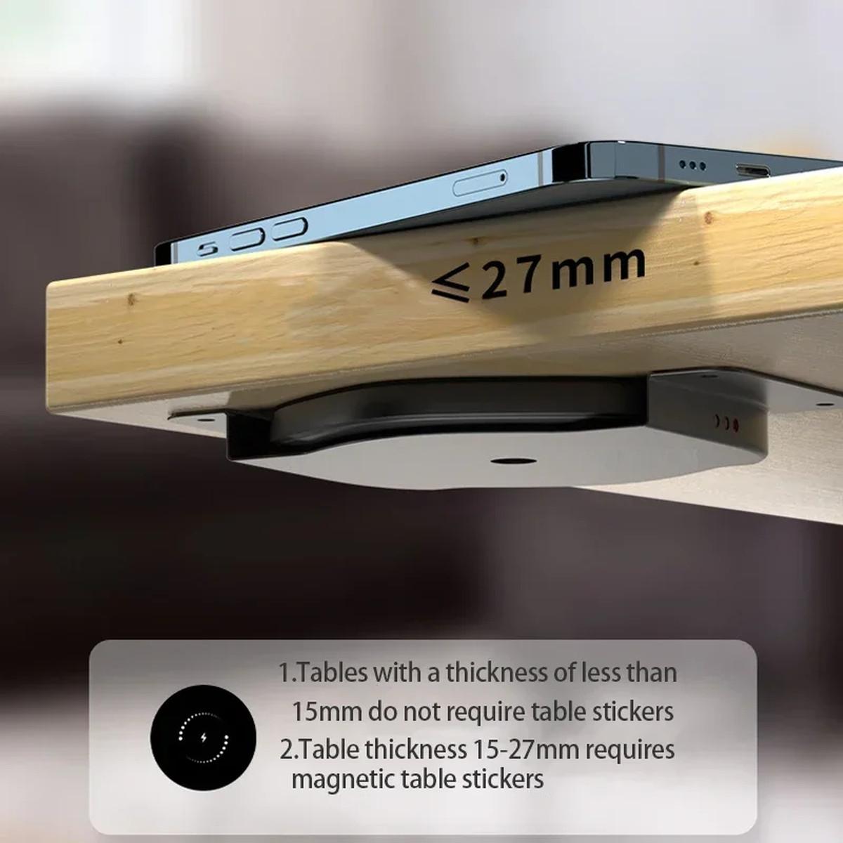 Invisible Wireless Charger 27mm Under Table Charger Furniture Fast Desk Wireless Charging Station for iPhone 15/14/13/12 Samsung | Fugo Best