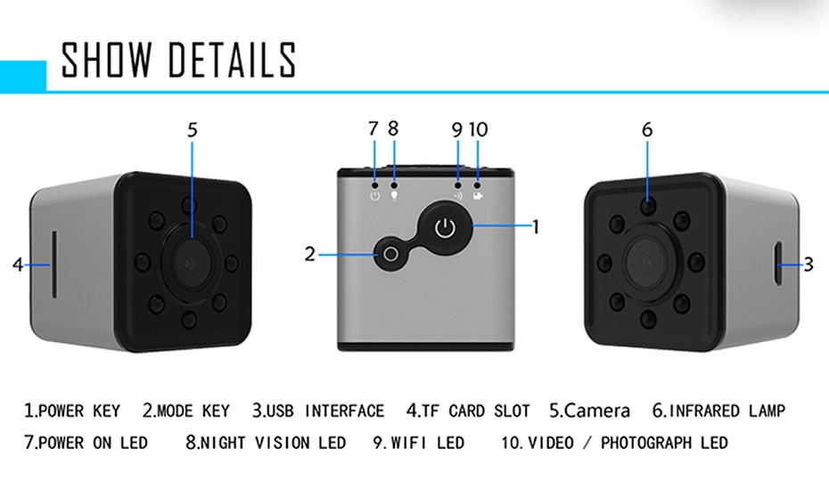 WiFi Mini Camera FULL HD 1080P Camera SQ13 Night Vision Waterproof Shell CMOS Sensor micro Camcorder mini audio dvr recorder sq | Fugo Best