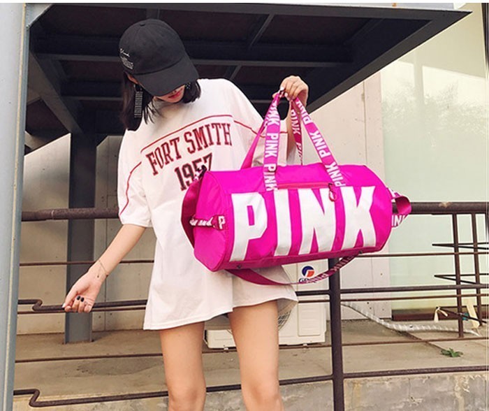 Outdoor Travel Fitness Bag Girls Waterproof Pink Gym Bag Men Nylon Woman Sport Bag For Fitness Training Travel Handbags B176 | Fugo Best