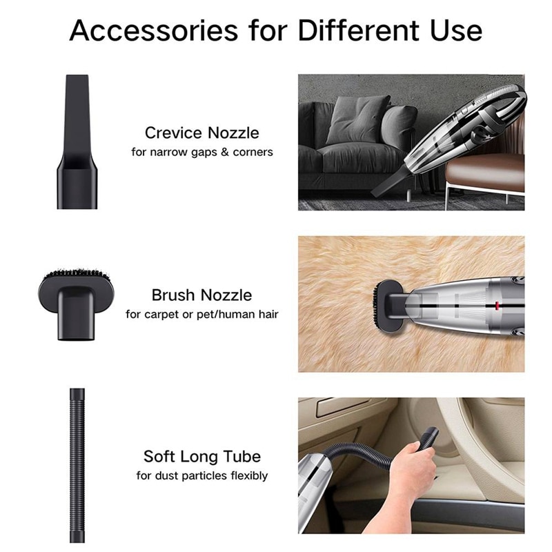 Wireless 6000Pa Car Vacuum Cleaner 12V Cordless Powerful Cyclone Suction Wet/Dry Vacuum for Auto Home Handheld Cordless Vacuums | Fugo Best