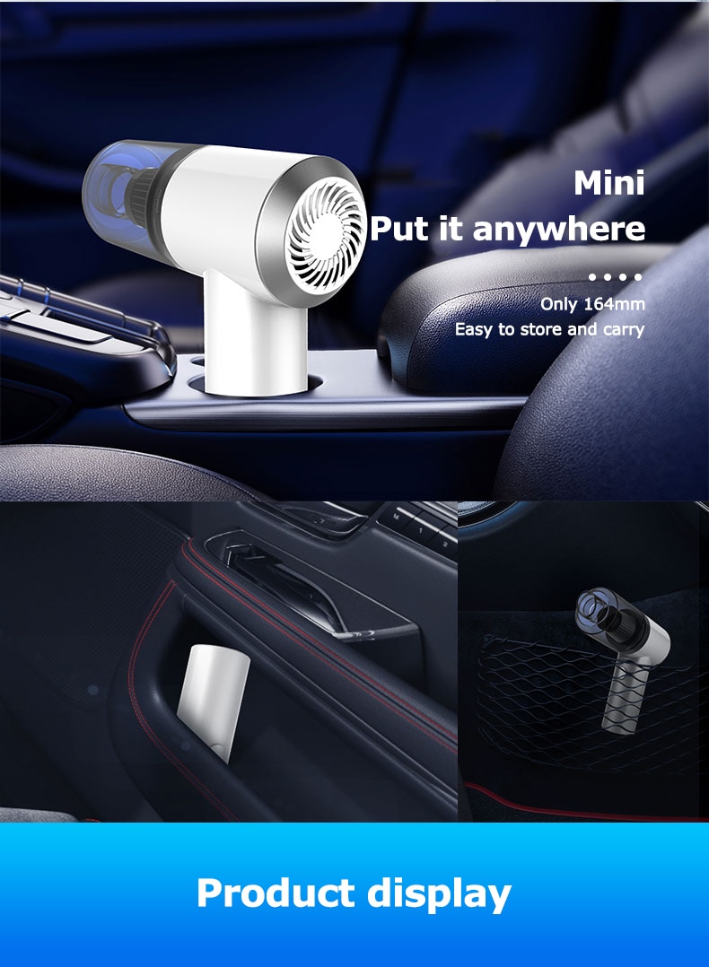 Mini Car Vacuum Cleaner usb Small Vacuum Cleaner Cyclone Filter Car Cleaner High Power Portable Water Vacuum Cleaner for Car | Fugo Best