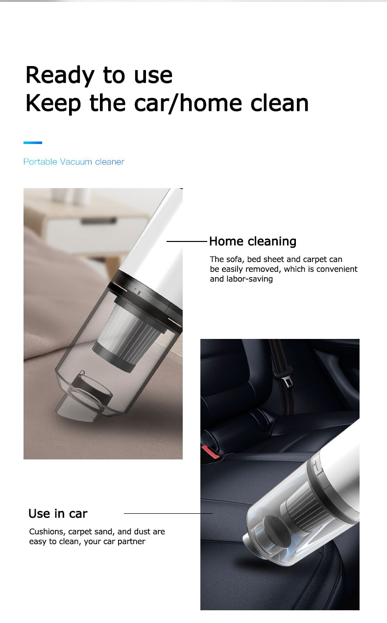 Mini Car Vacuum Cleaner usb Small Vacuum Cleaner Cyclone Filter Car Cleaner High Power Portable Water Vacuum Cleaner for Car | Fugo Best