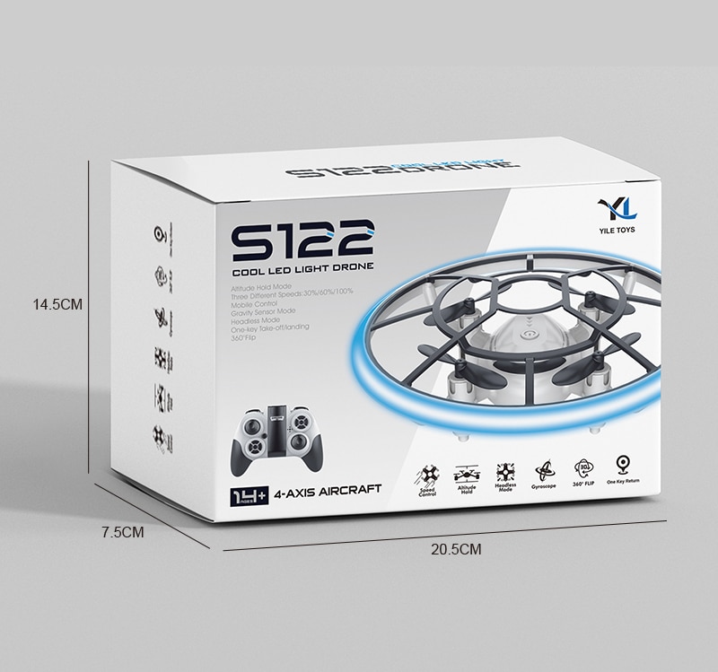 New S122 Mini Helicopter RC UFO Drone Aircraft Hand Sensing Infrared RC Helicopter Small Drone Quadcopter Electric Induction Toy | Fugo Best