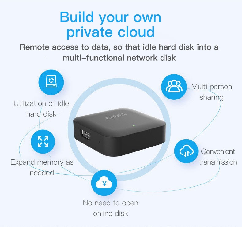 AirDisk NAS Q1 mobile hard disk box home network storage server cloud storage private cloud local area network | Fugo Best