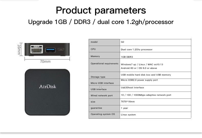 AirDisk NAS Q1 mobile hard disk box home network storage server cloud storage private cloud local area network | Fugo Best