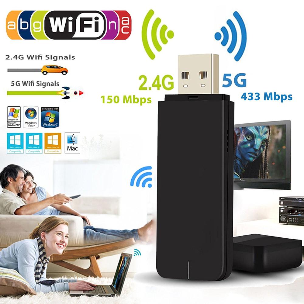 802.11AC 600Mbps Wifi USB Mini MTK7610 2.4g/5.8g Dual Band 500 Meters Long Range Wifi Adapter | Fugo Best