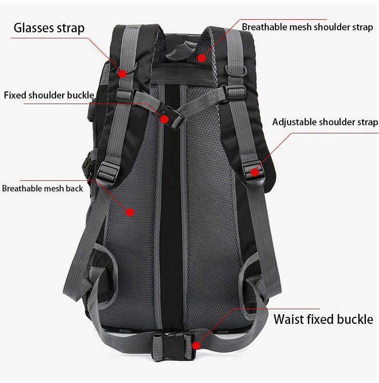 Hot Unisex Mountaineering Waterproof Backpack Men Climbing Hiking Bag Pack Outdoor Camping Travel Backpacks Cycling Sport Bags | Fugo Best