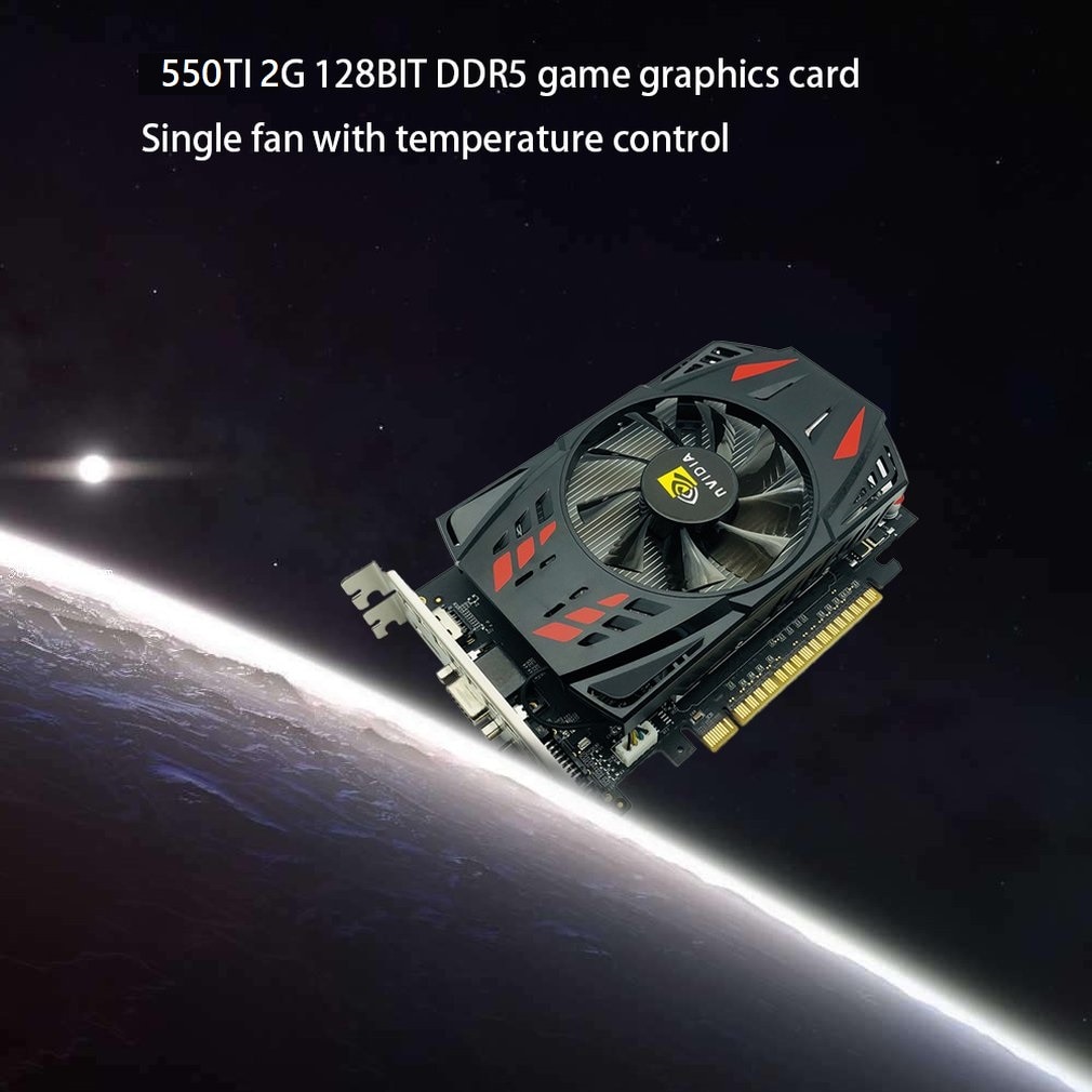 550TI 128BIT GPU 2GB GDDR5 128bit Gaming Computer Video Graphics Cards for GTX Single Fan with Temperature Control | Fugo Best