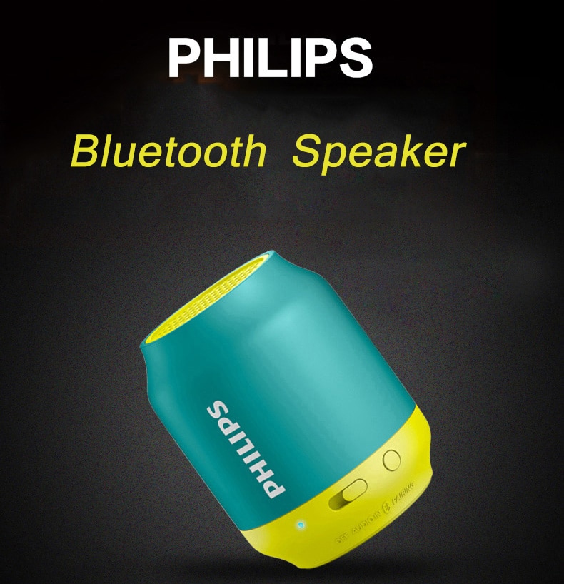 Philips BT25 Bluetooth Wireless Mini Speaker Portable Audio Phone Small Stereo Subwoofer Music Wizard Speaker Black Sky Blue | Fugo Best