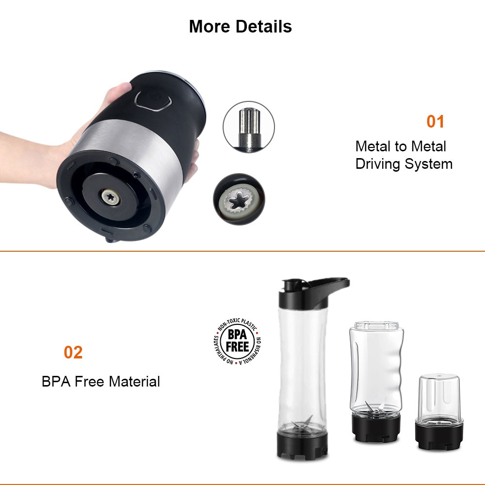 BPA FREE 500W Portable Personal Blender Mixer Food Processor With Chopper Bowl 600ml Juicer Bottle Meat Grinder Baby Food Maker | Fugo Best