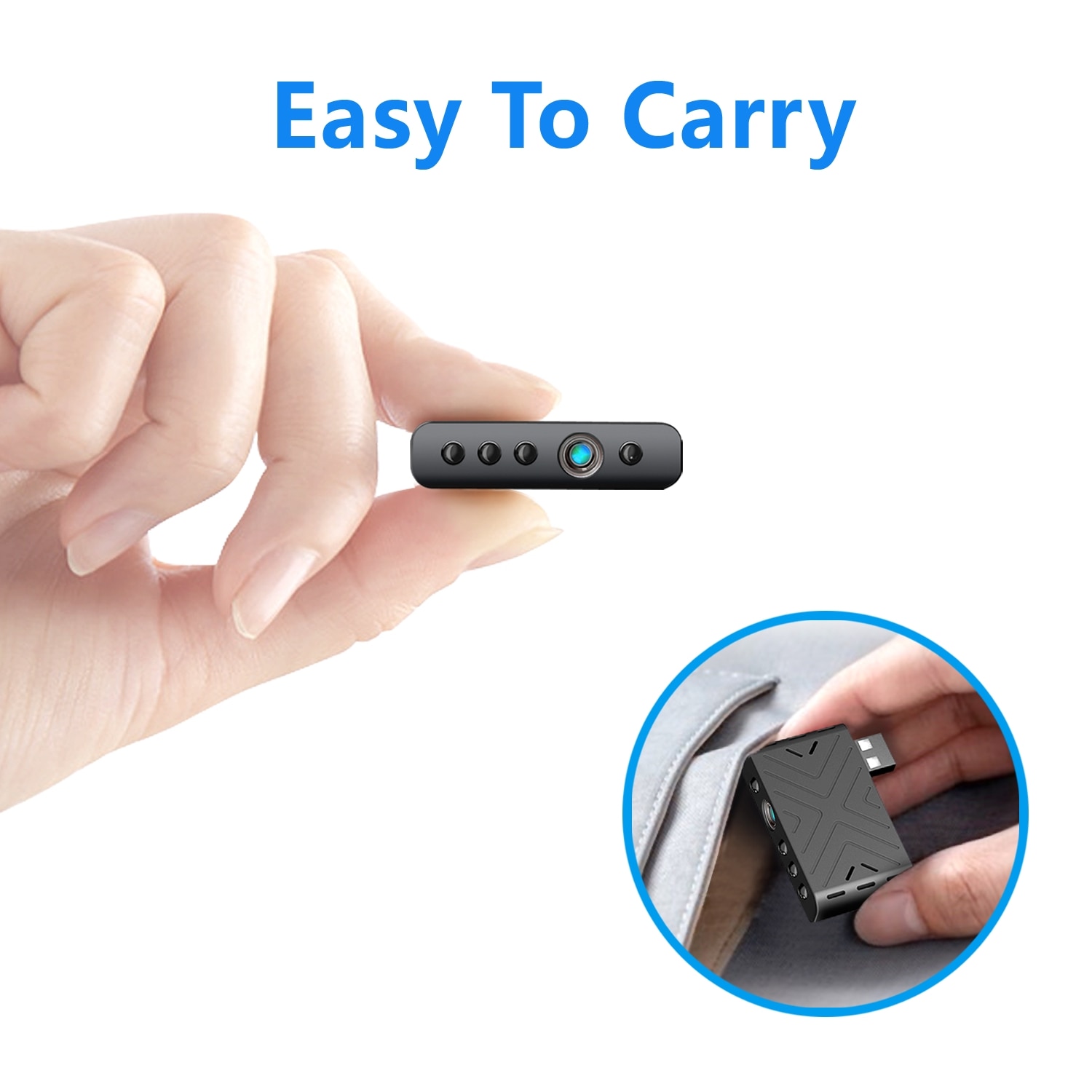 Mini USB Camera AI Human Detection WiFi Remote Monitoring Night Vision HD Home Surveillance Portable Micro USB Plug Camcorder | Fugo Best