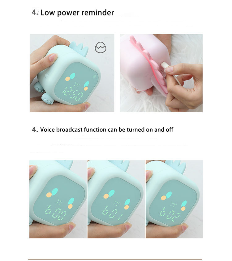 Xiaomi Led Cartoon Alarm Clock Voice Control Timed Night Light Kids Sleep Training Desktop Alarm Clock With Temperature Display | Fugo Best