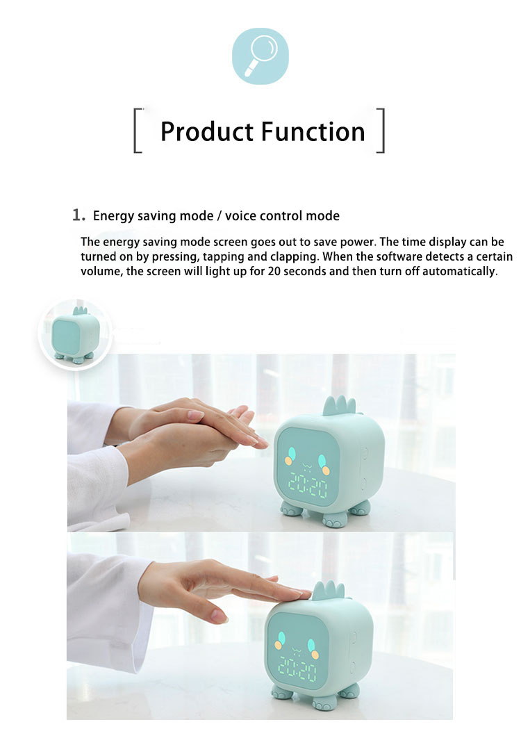 Xiaomi Led Cartoon Alarm Clock Voice Control Timed Night Light Kids Sleep Training Desktop Alarm Clock With Temperature Display | Fugo Best