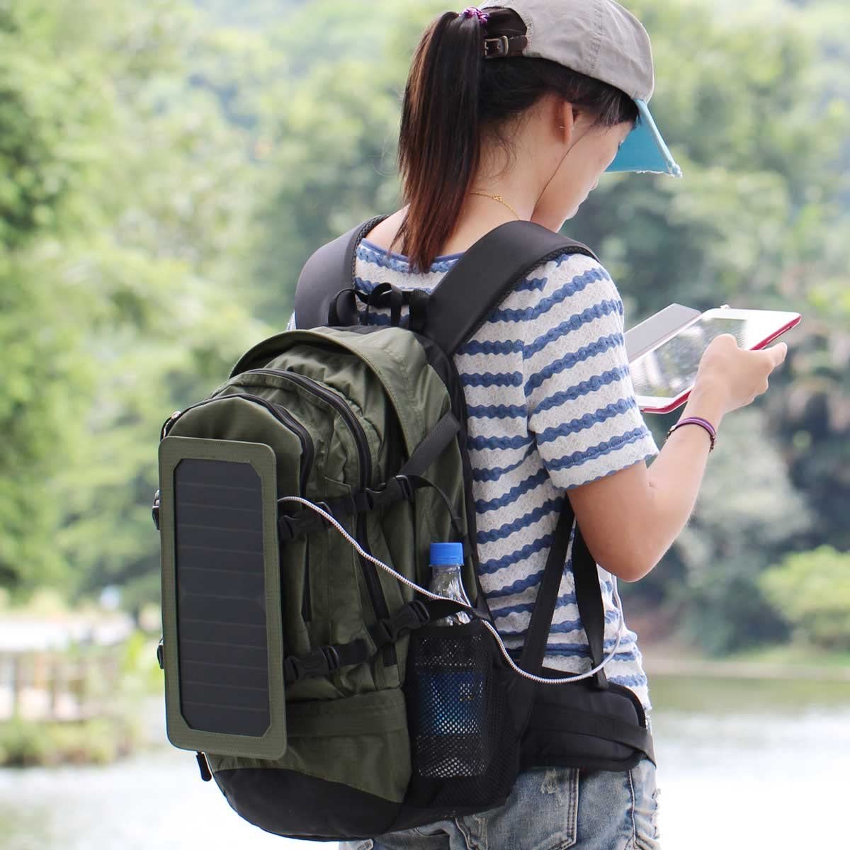 Travel Hiking Backpack 6.5w 6v Solar powered Panel Backpack Multipockets Laptop Bag Unisex Shoulder Bags Business Sport Rucksack | Fugo Best