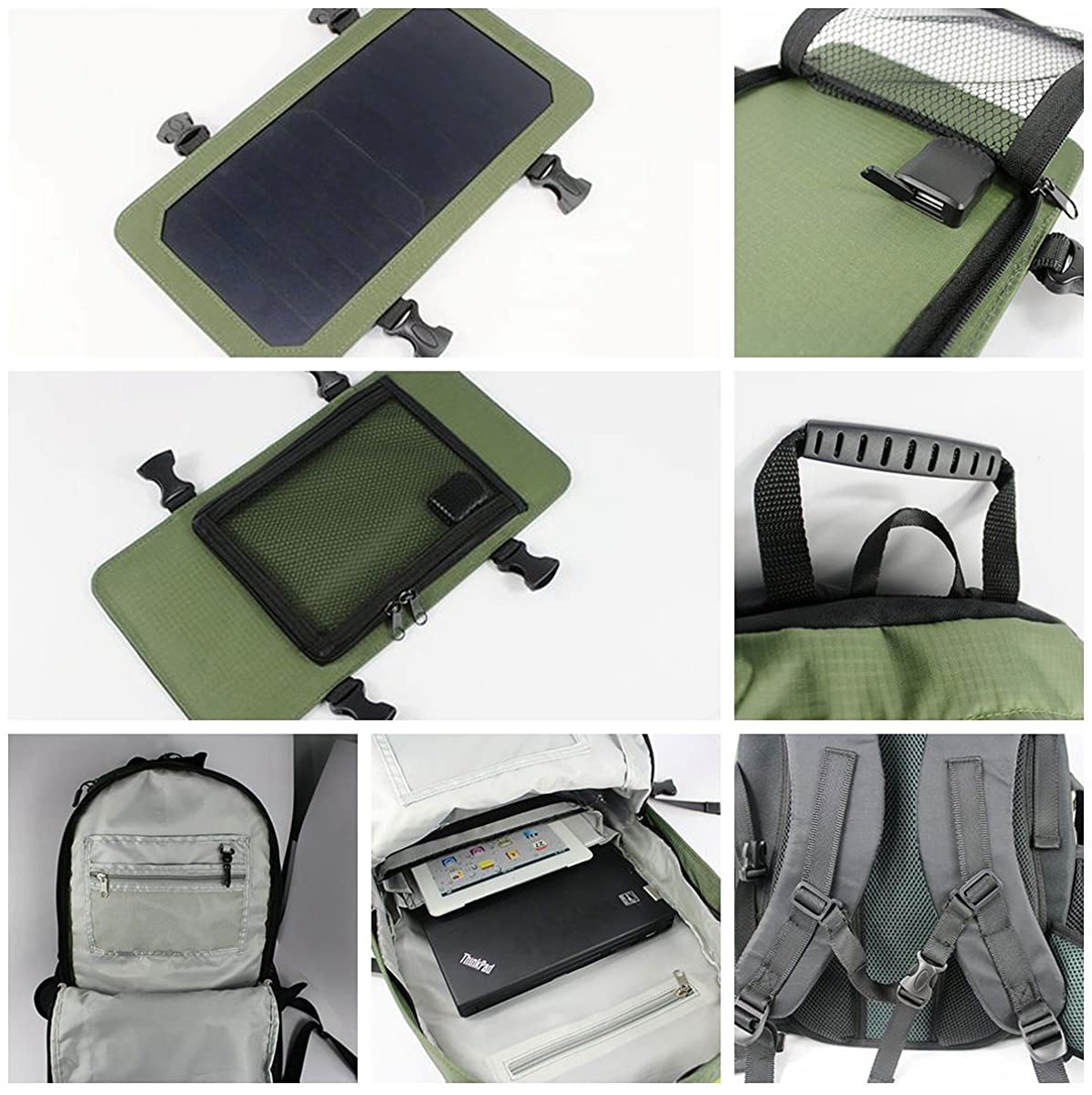 Travel Hiking Backpack 6.5w 6v Solar powered Panel Backpack Multipockets Laptop Bag Unisex Shoulder Bags Business Sport Rucksack | Fugo Best