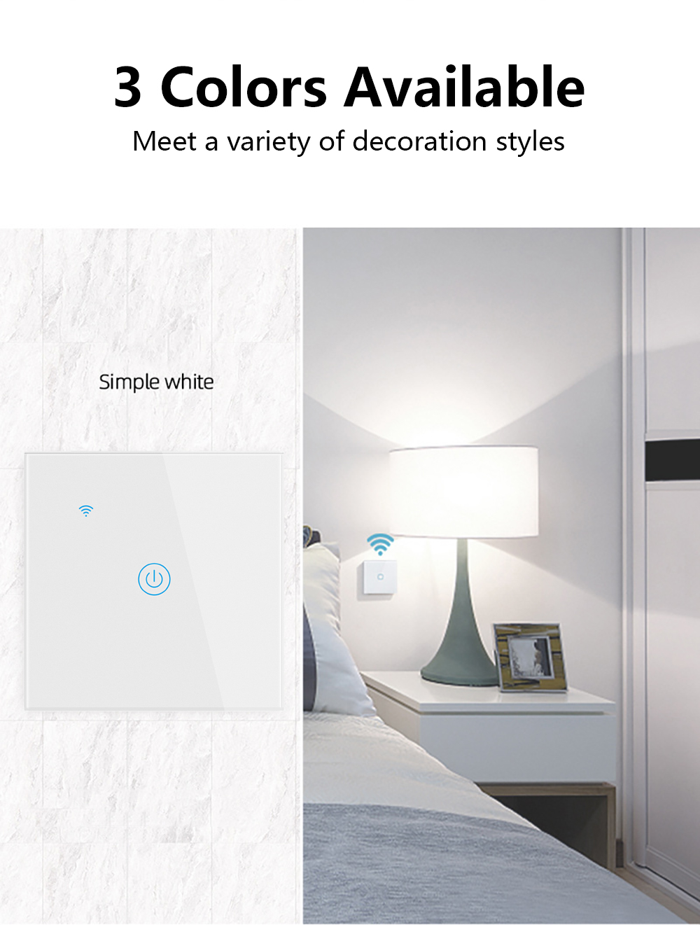 Tuya WiFi Smart Light Switch Eu Luxuray Glass Panel Touch Sensor Smart Life Wall Switch 220V Voice Work with Alexa Google Home | Fugo Best