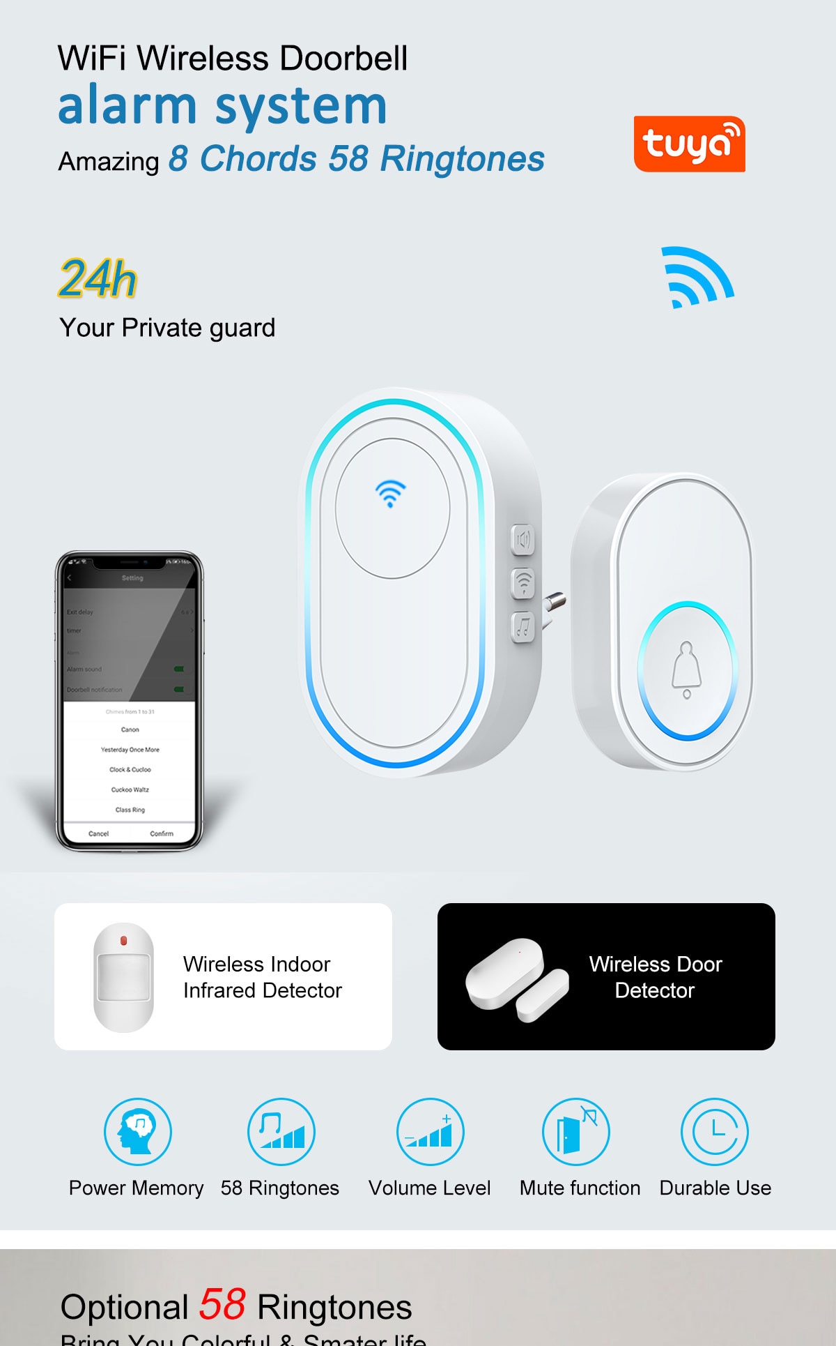 Intelligent Wireless Doorbell Home Welcome Doorbell Waterproof 300m Remote Smart Door Bell Chime EU UK US Plug Optional | Fugo Best